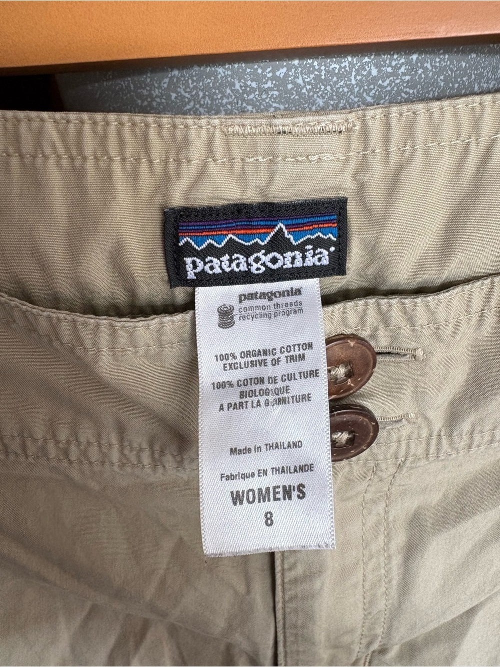 Patagonia Organic Cotton Roll Tab Bermuda Hiking Shorts Size 8 - Picture 3 of 8